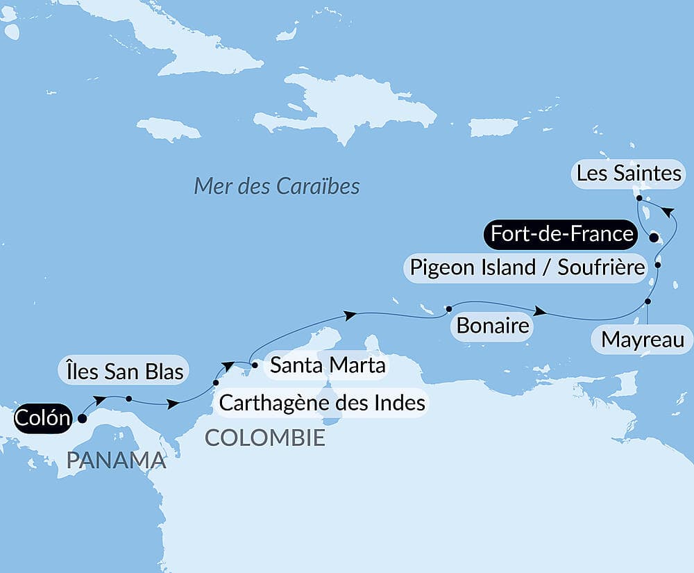 Panama, Colombie et les îles Caraïbes